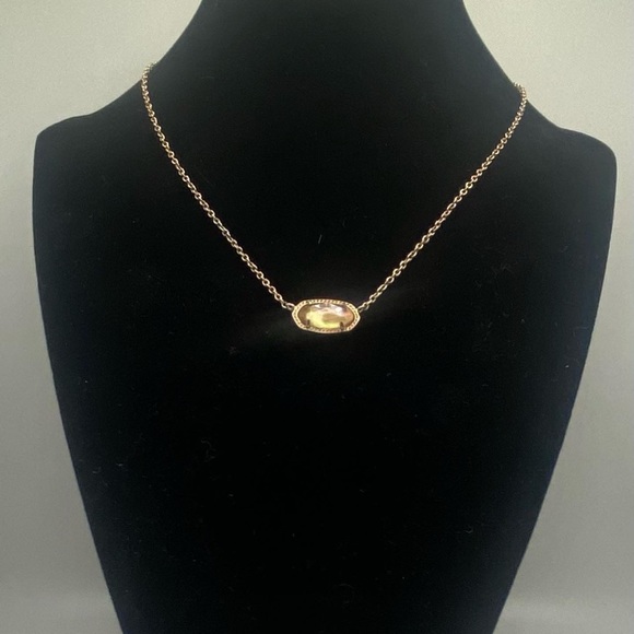 Kendra Scott Black Abalone Elisa Necklace in Gold - Picture 1 of 7